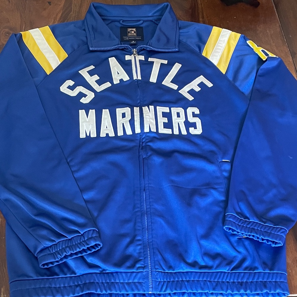 Vintage GIII Carl Banks Seattle Mariners Blue Athletic Full Zip Jacket
